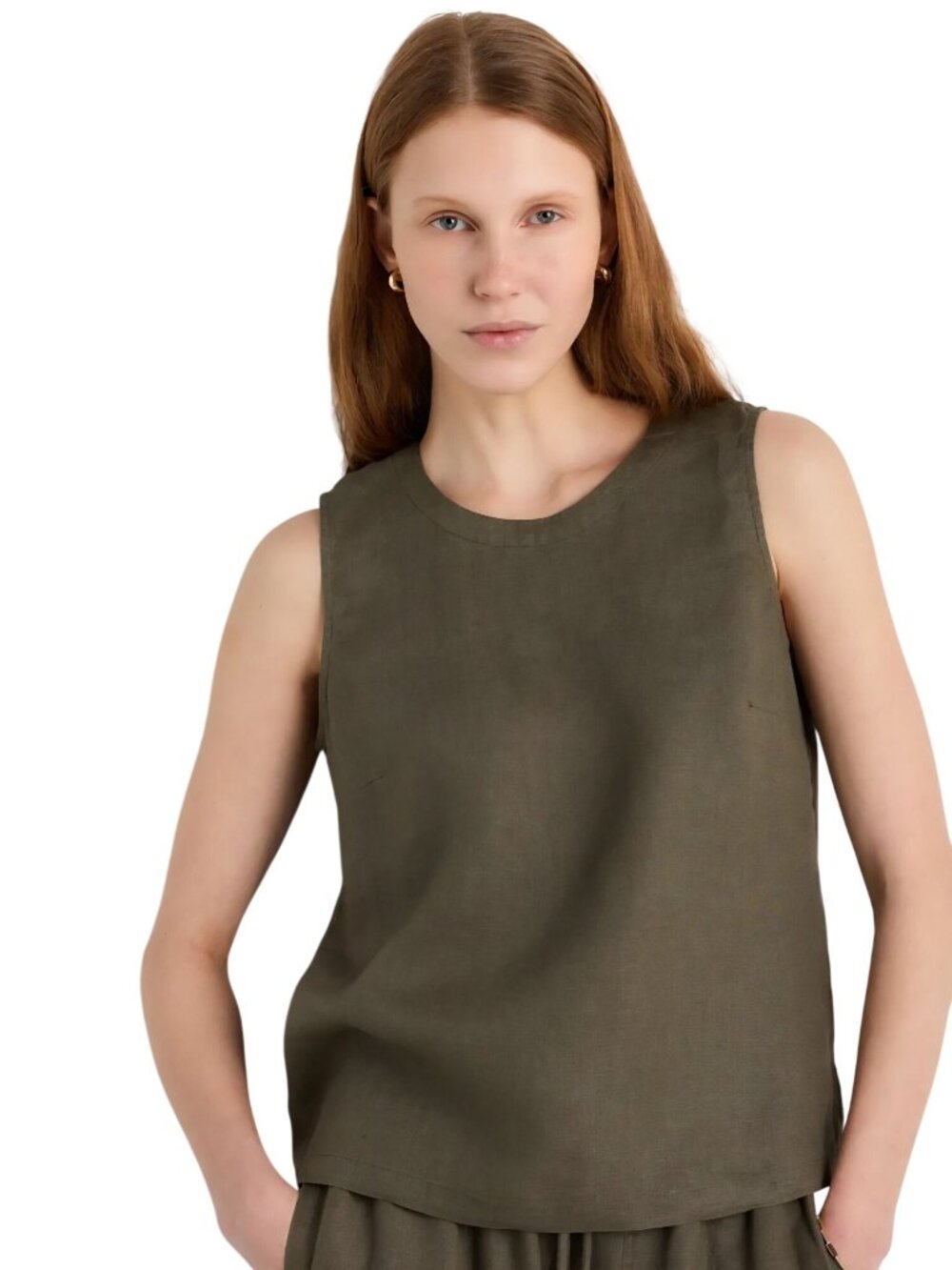 Quince 100% European Linen Tank Light Cargo Size M - Picture 4 of 11